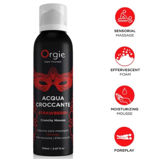 Orgie Acqua Croccante rätisevä hierontavaahto - mansikka - 150 ml