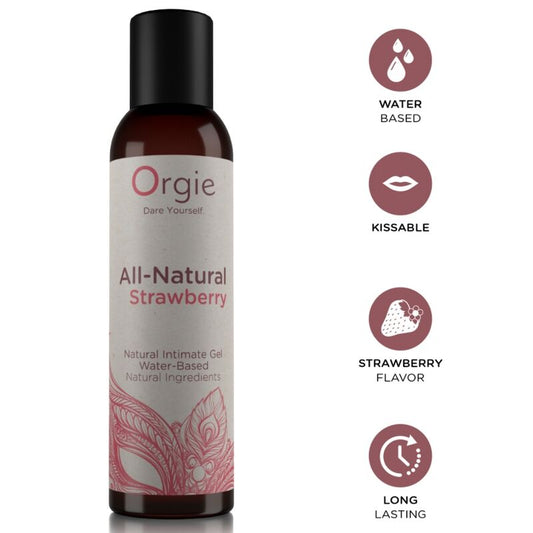 Orgie All-Natural Strawberry suudeltava vesipohjainen intiimigeeli - mansikka - 150 ml