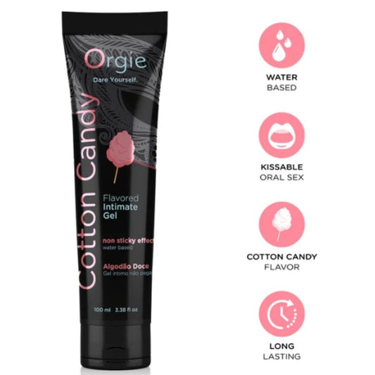 Orgie Lube Tube Cotton Candy suudeltava vesipohjainen intiimigeeli - hattara - 100 ml