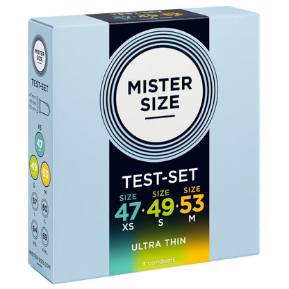 Mister Size kokeilupakkaus - koot 47/49/53 mm - 3 kondomia