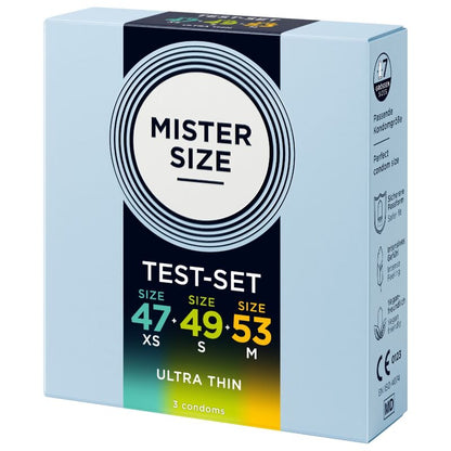 Mister Size kokeilupakkaus - koot 47/49/53 mm - 3 kondomia