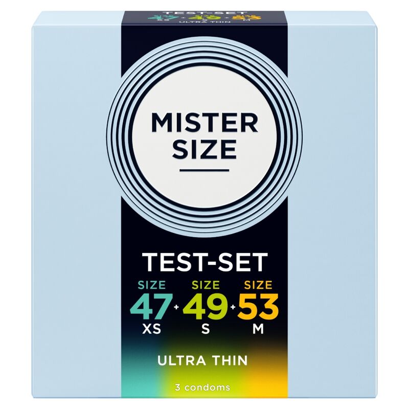 Mister Size kokeilupakkaus - koot 47/49/53 mm - 3 kondomia