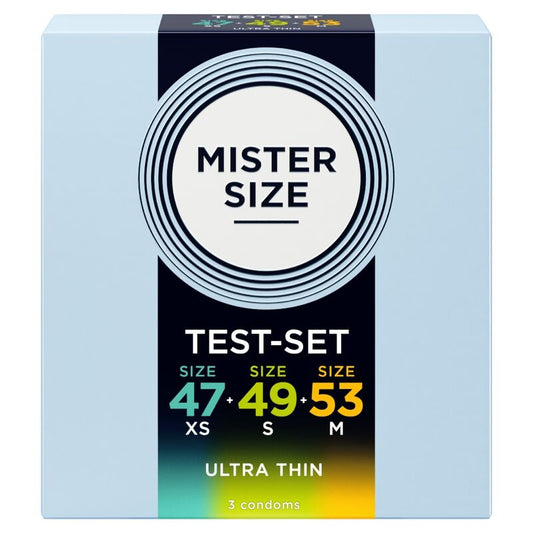 Mister Size kokeilupakkaus - koot 47/49/53 mm - 3 kondomia