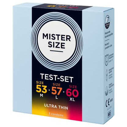 Mister Size kokeilupakkaus - koot 53/57/60 mm - 3 kondomia