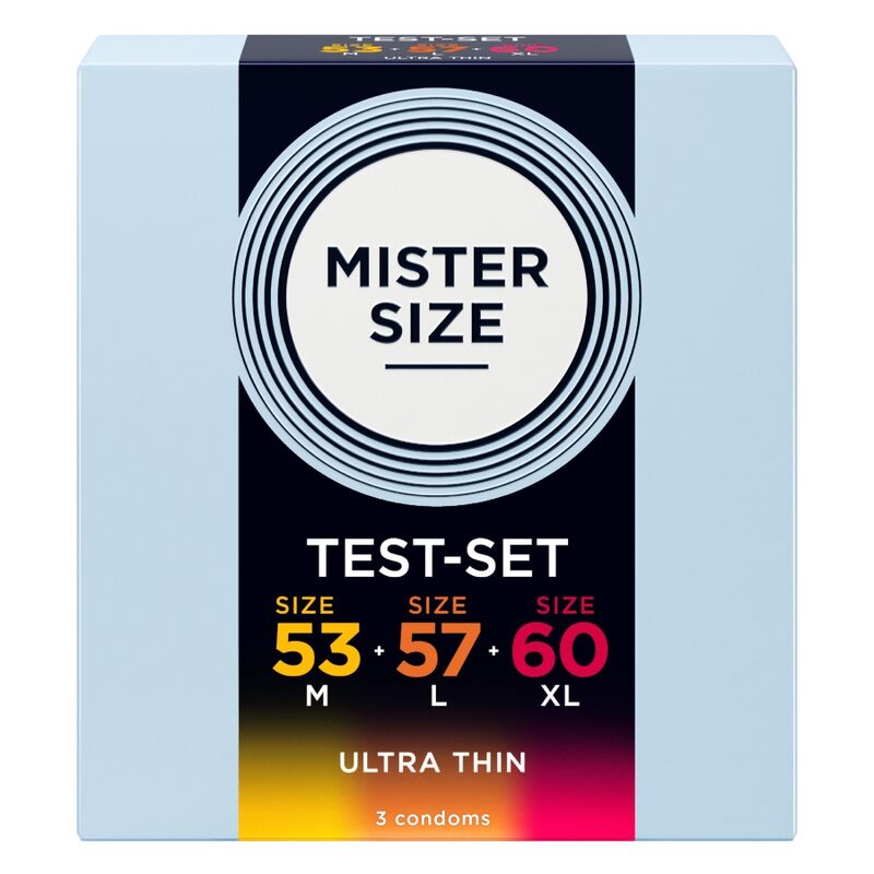 Mister Size kokeilupakkaus - koot 53/57/60 mm - 3 kondomia