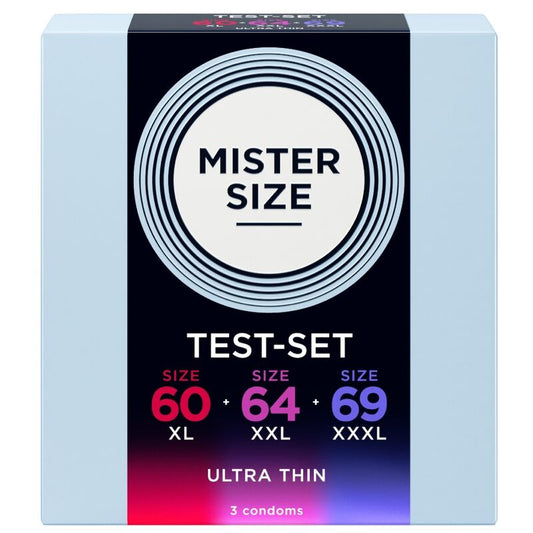 Mister Size kokeilupakkaus - koot 60/64/69 mm - 3 kondomia