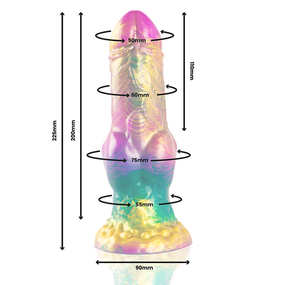 Epic Iris Rainbow dildo kiveksillä