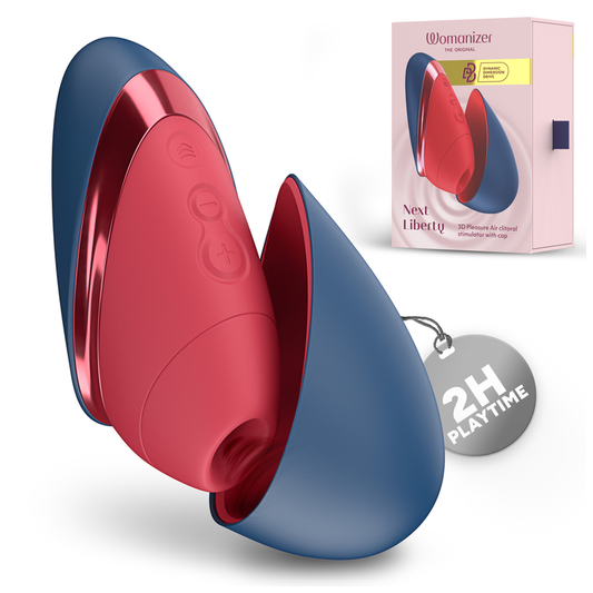 Womanizer Next Liberty 3D Pleasure Air klitoriskiihotin, sininen/punainen
