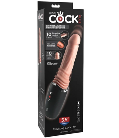 King Cock Plus Thrusting Cock Pro silikonidildo värinällä ja lämmöllä - 12,7 cm