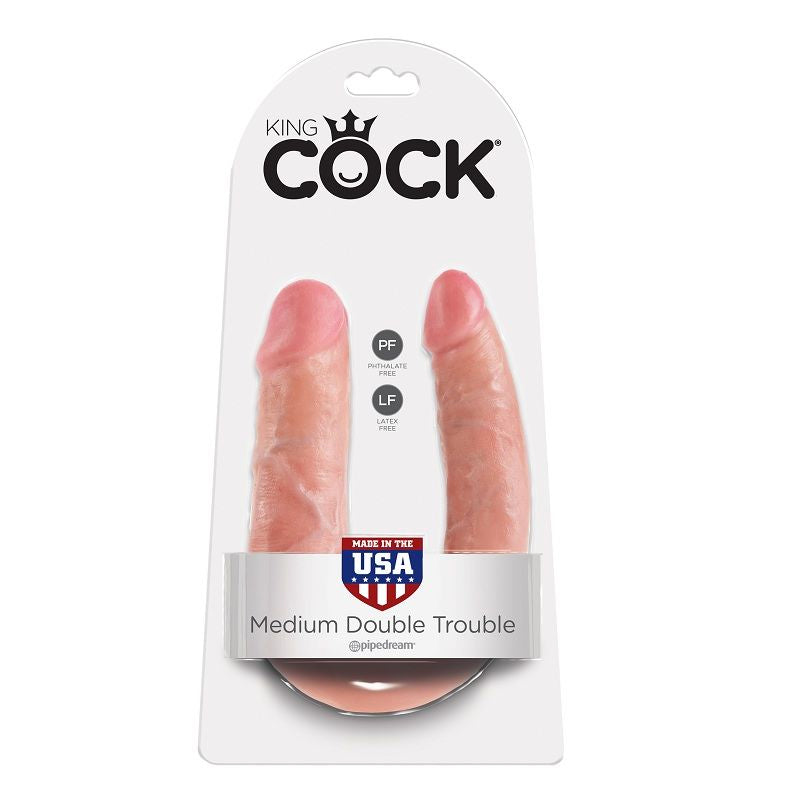 King Cock U-Shaped Medium Double Trouble Flesh 13.9 Cm | Niks.fi verkkokauppa