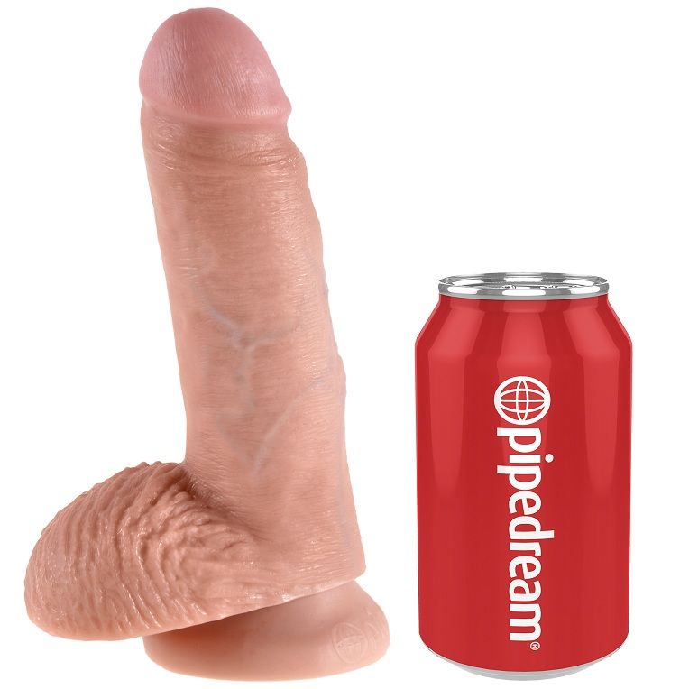 King Cock 7 Dildo Flesh With Balls 17.8 Cm | Niks.fi verkkokauppa