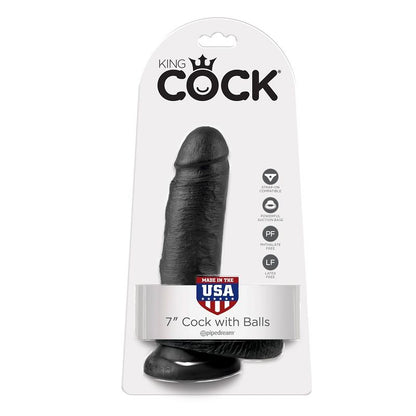 King Cock 7 Dildo Black With Balls 17.8 Cm | Niks.fi verkkokauppa