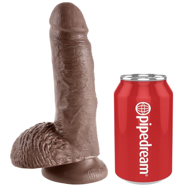King Cock 7 Dildo Brown With Balls 17.8 Cm | Niks.fi verkkokauppa