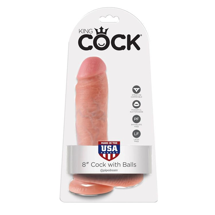 King Cock 8 Dildo Flesh With Balls 20.3 Cm | Niks.fi verkkokauppa