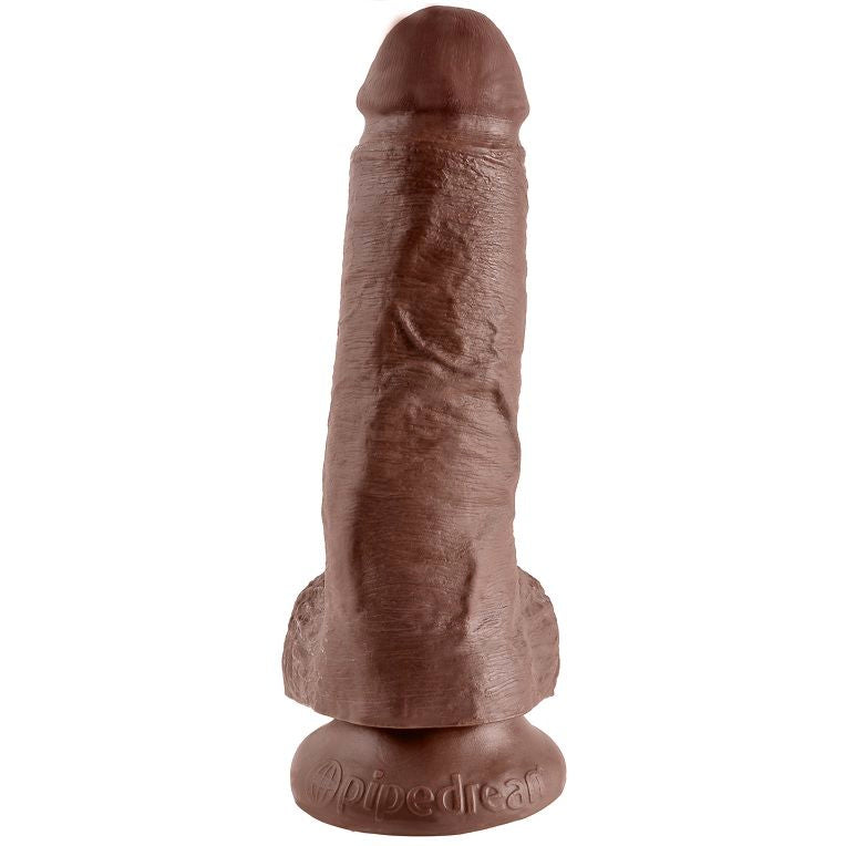 King Cock 8" Cock Brown With Balls 20.3 Cm | Niks.fi verkkokauppa