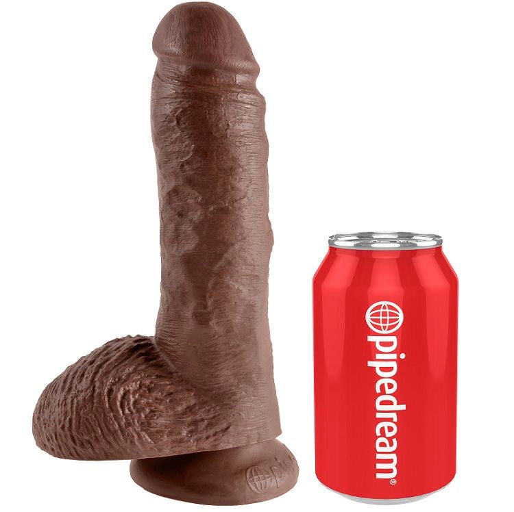 King Cock 8" Cock Brown With Balls 20.3 Cm | Niks.fi verkkokauppa