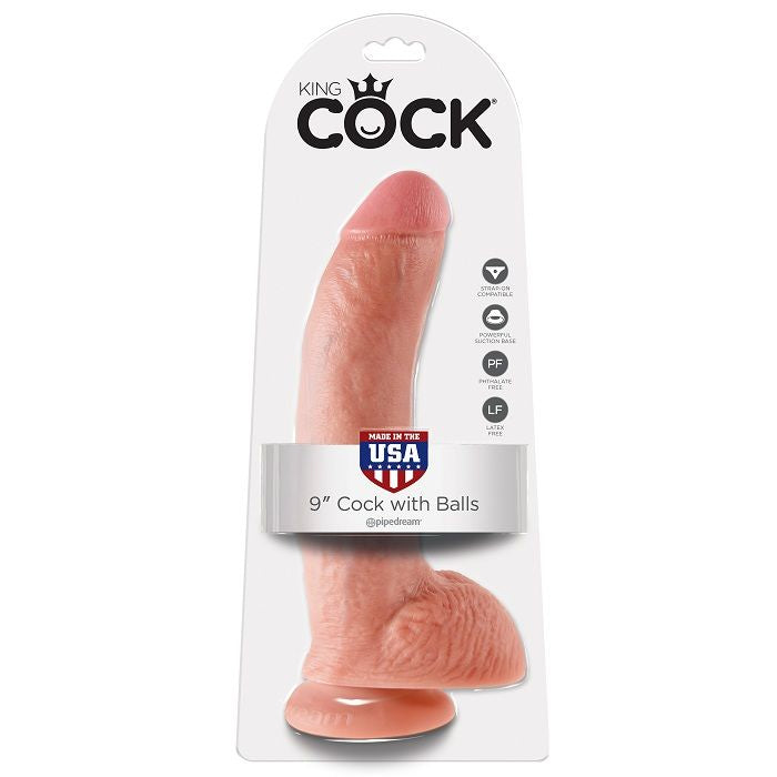 King Cock 9 Dildo Flesh With Balls 22.9 Cm | Niks.fi verkkokauppa
