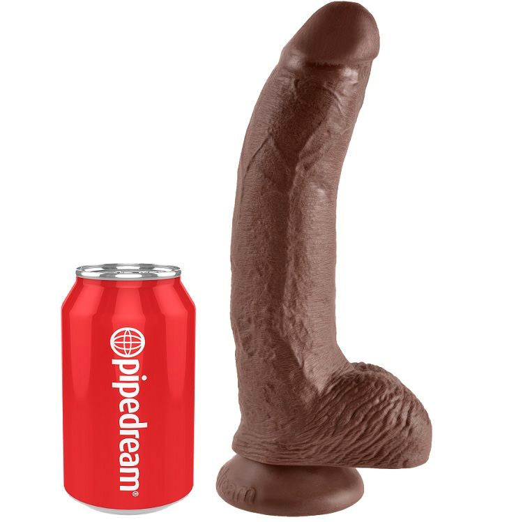 King Cock 9 Dildo Brown With Balls 22.9 Cm | Niks.fi verkkokauppa