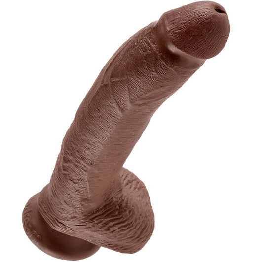 King Cock 9 Dildo Brown With Balls 22.9 Cm | Niks.fi verkkokauppa