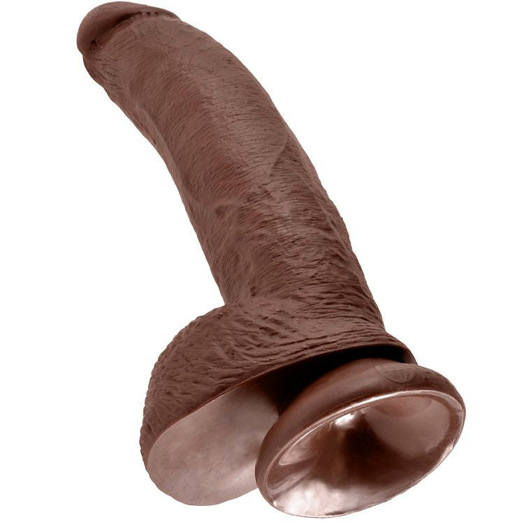 King Cock 9 Dildo Brown With Balls 22.9 Cm | Niks.fi verkkokauppa