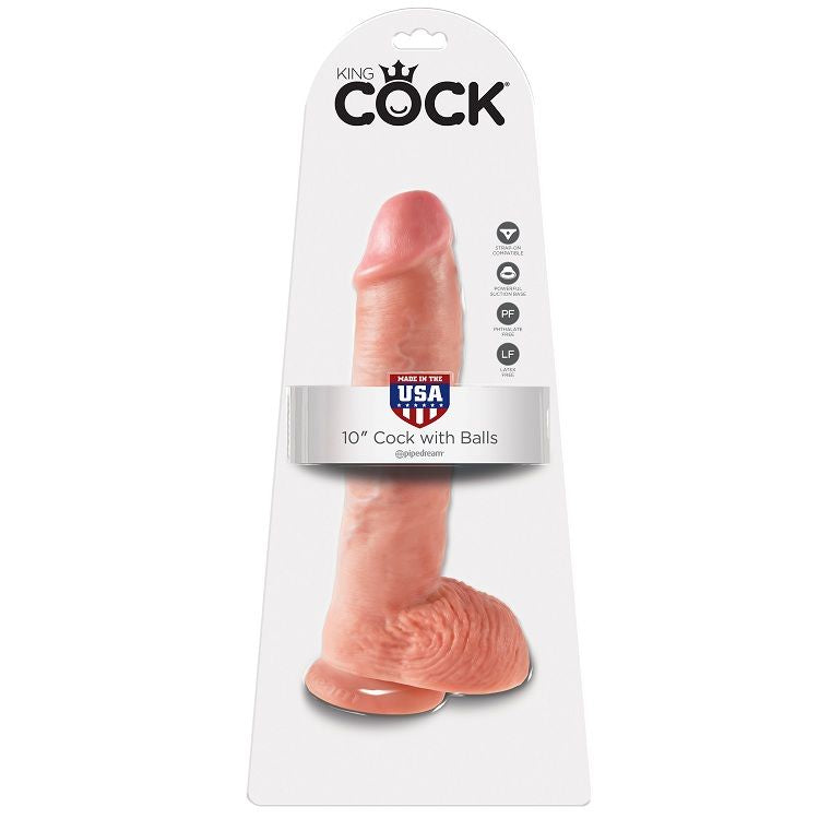 King Cock 10 Dildo Flesh With Balls 26.5 Cm | Niks.fi verkkokauppa