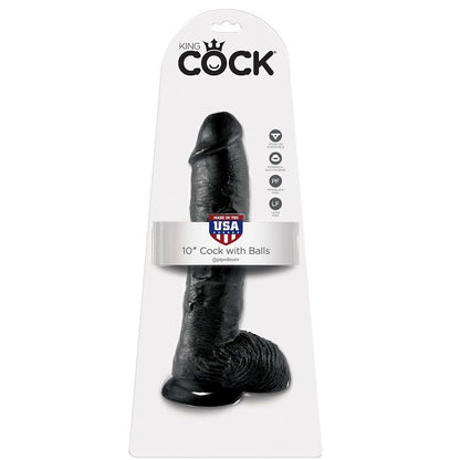King Cock 10 Dildo Black With Balls 25.4 Cm | Niks.fi verkkokauppa