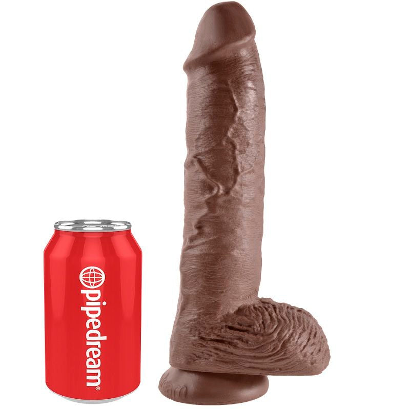 King Cock 10 Dildo Brown With Balls 25.4 Cm | Niks.fi verkkokauppa