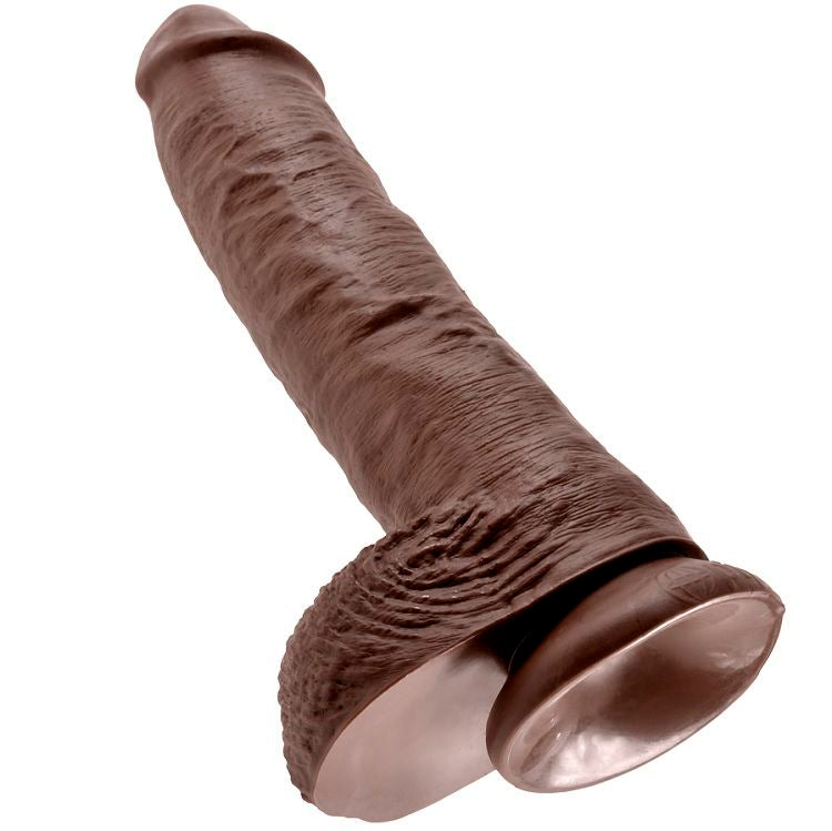 King Cock 10 Dildo Brown With Balls 25.4 Cm | Niks.fi verkkokauppa