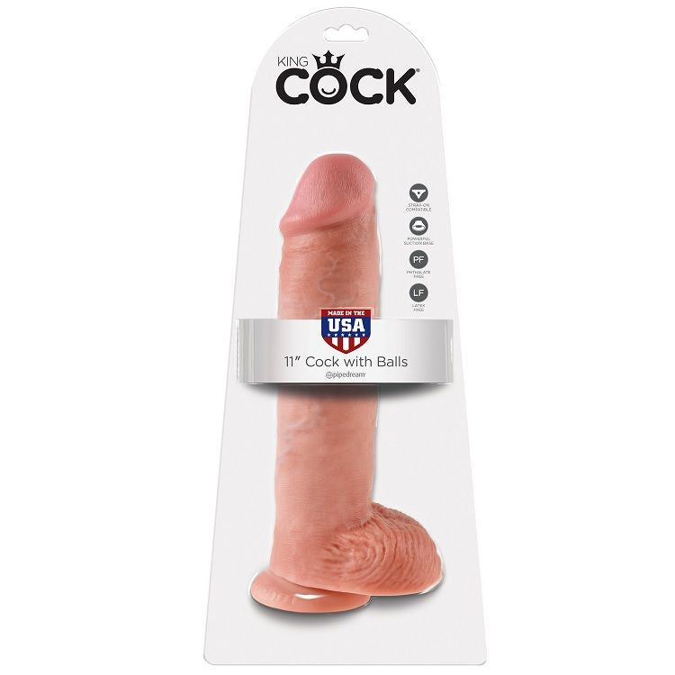 King Cock 11 Dildo Flesh With Balls 28 Cm | Niks.fi verkkokauppa