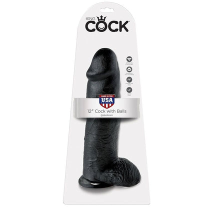 King Cock 12 Dildo Black With Balls 30.48 Cm | Niks.fi verkkokauppa