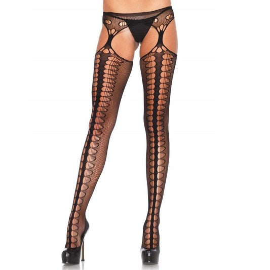 Leg Avenue Tights With Garter Exclusive Black | Niks.fi verkkokauppa