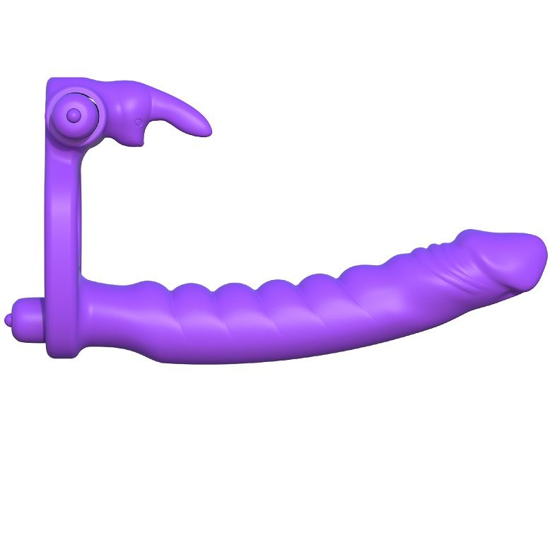Fantasy C-Ringz Silicone Double Vibrator Rabbit | Niks.fi verkkokauppa