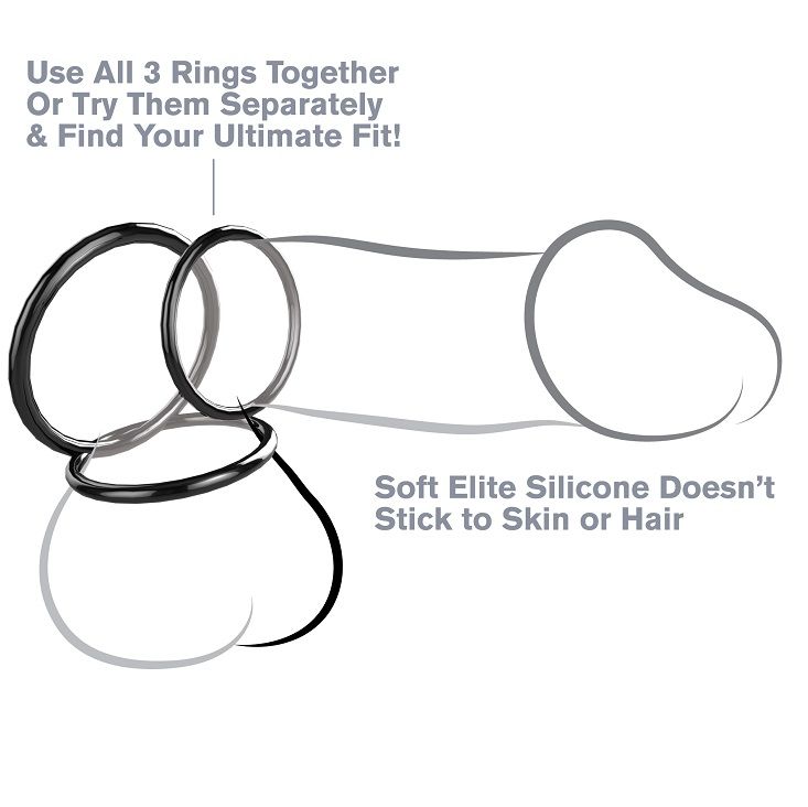 Fantasy C-Ringz Silicone 3 Ring Stamina Set | Niks.fi verkkokauppa