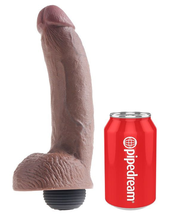 King Cock Realistic Brown Ejaculator Penis 22.86 Cm | Niks.fi verkkokauppa