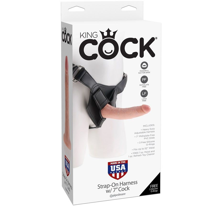 King Cockharness With Realistic Penis Natural 17.8 Cm | Niks.fi verkkokauppa