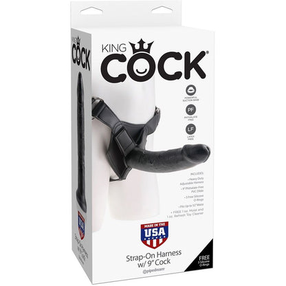 King Cockharness With Black Realistic Penis 22.9 Cm | Niks.fi verkkokauppa