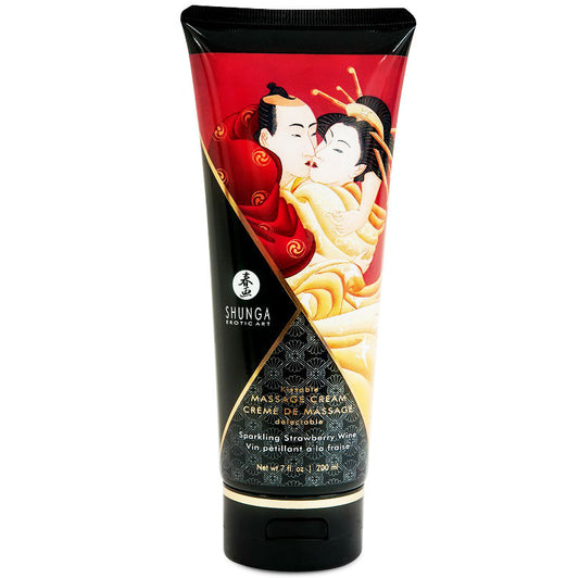 Shunga Strawberry And Cava Massage Cream 200 Ml | Niks.fi verkkokauppa