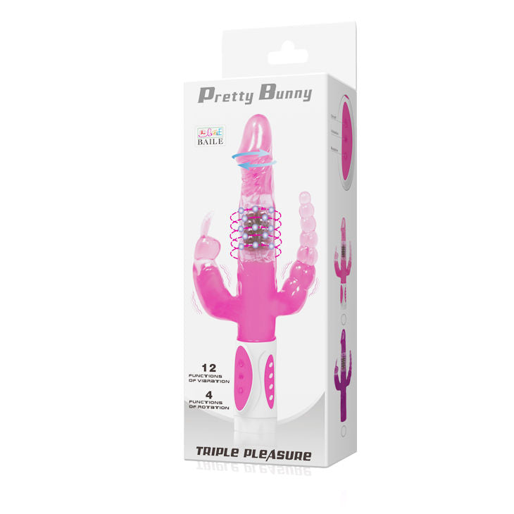 Baile Pretty Bunny Triple Vibrator Rotator | Niks.fi verkkokauppa