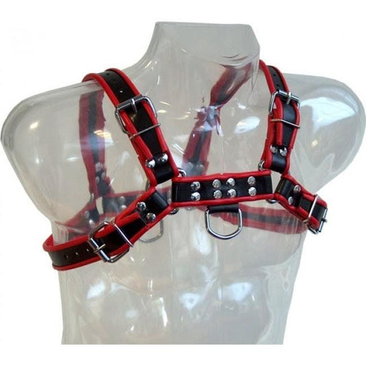 Leather Body Chain Harness Iii Black / Red | Niks.fi verkkokauppa