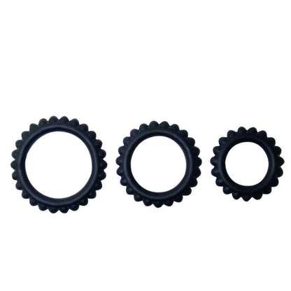 Baile Titan Set 3Pcs Cock Ring Black 2.8 + 2.4 + 1.9 Cm | Niks.fi verkkokauppa