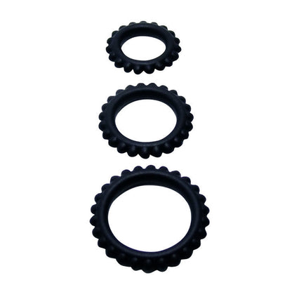 Baile Titan Set 3Pcs Cock Ring Black 2.8 + 2.4 + 1.9 Cm | Niks.fi verkkokauppa