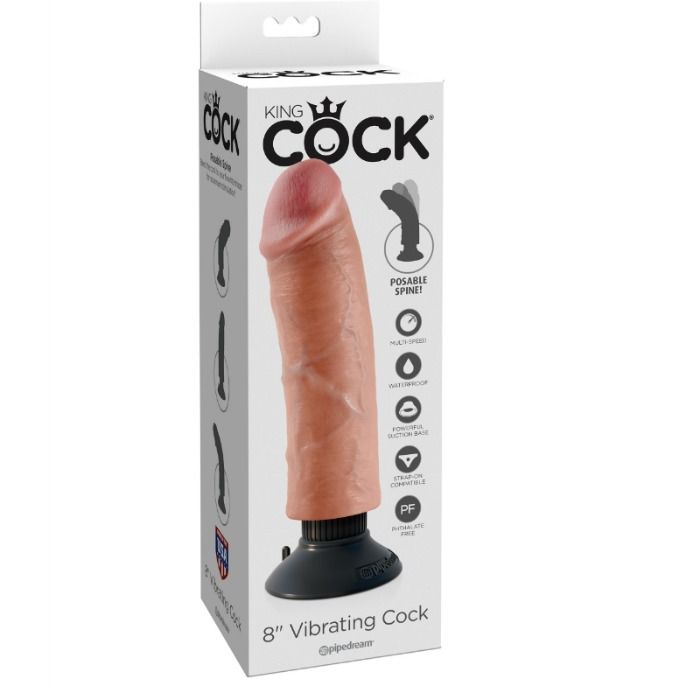 King Cock 20.32 Cm Vibrating Cock Flesh | Niks.fi verkkokauppa