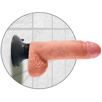 King Cock 17.78 Cm Vibrating Cock With Balls Flesh | Niks.fi verkkokauppa