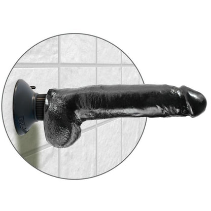 King Cock 23 Cm Vibrating Cock With Balls Black | Niks.fi verkkokauppa