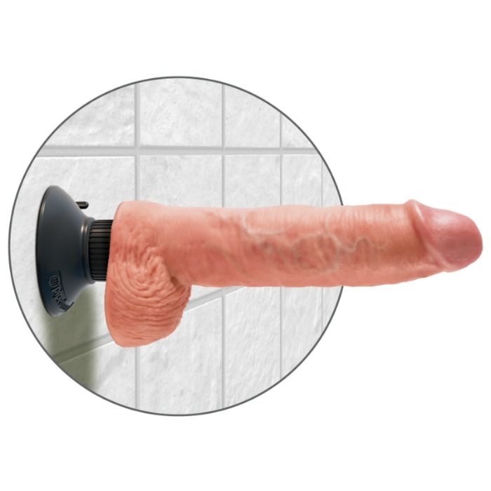 King Cock 25.5 Cm Vibrating Cock With Balls Flesh | Niks.fi verkkokauppa