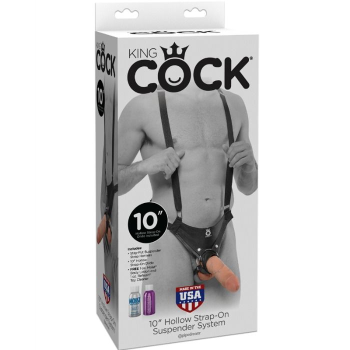 King Cock 25.5 Cm Hollow Strap-On Suspender System Flesh | Niks.fi verkkokauppa