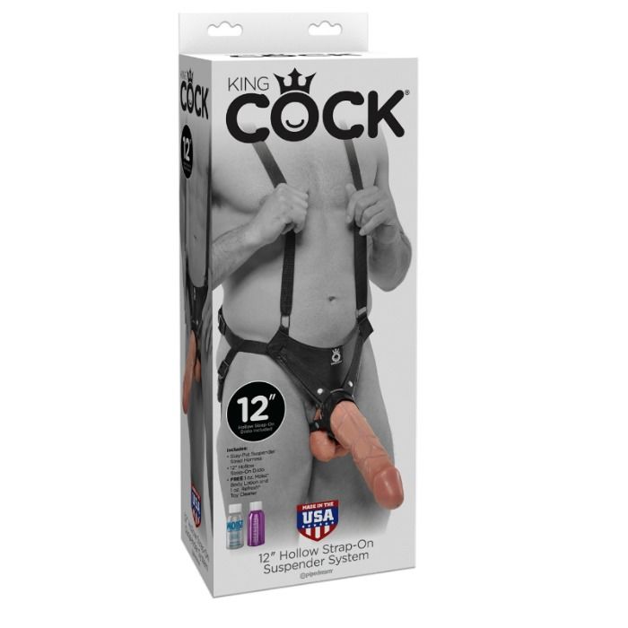 King Cock 30.5 Cm Hollow Strap-On Suspender System Flesh | Niks.fi verkkokauppa