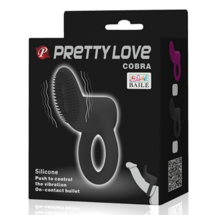 Pretty Love Cobra Vibrator Ring Black | Niks.fi verkkokauppa