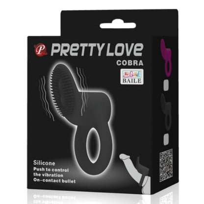 Pretty Love Cobra Vibrator Ring Black | Niks.fi verkkokauppa