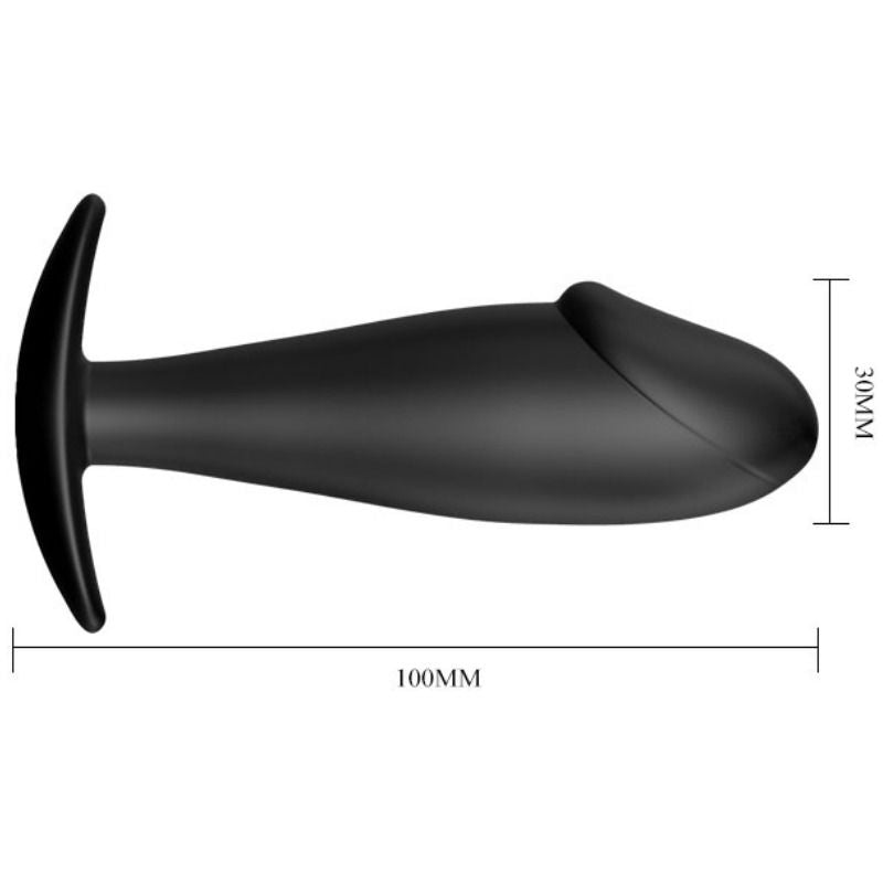 Pretty Love Anal Plug Silicone Penis Form Black | Niks.fi verkkokauppa